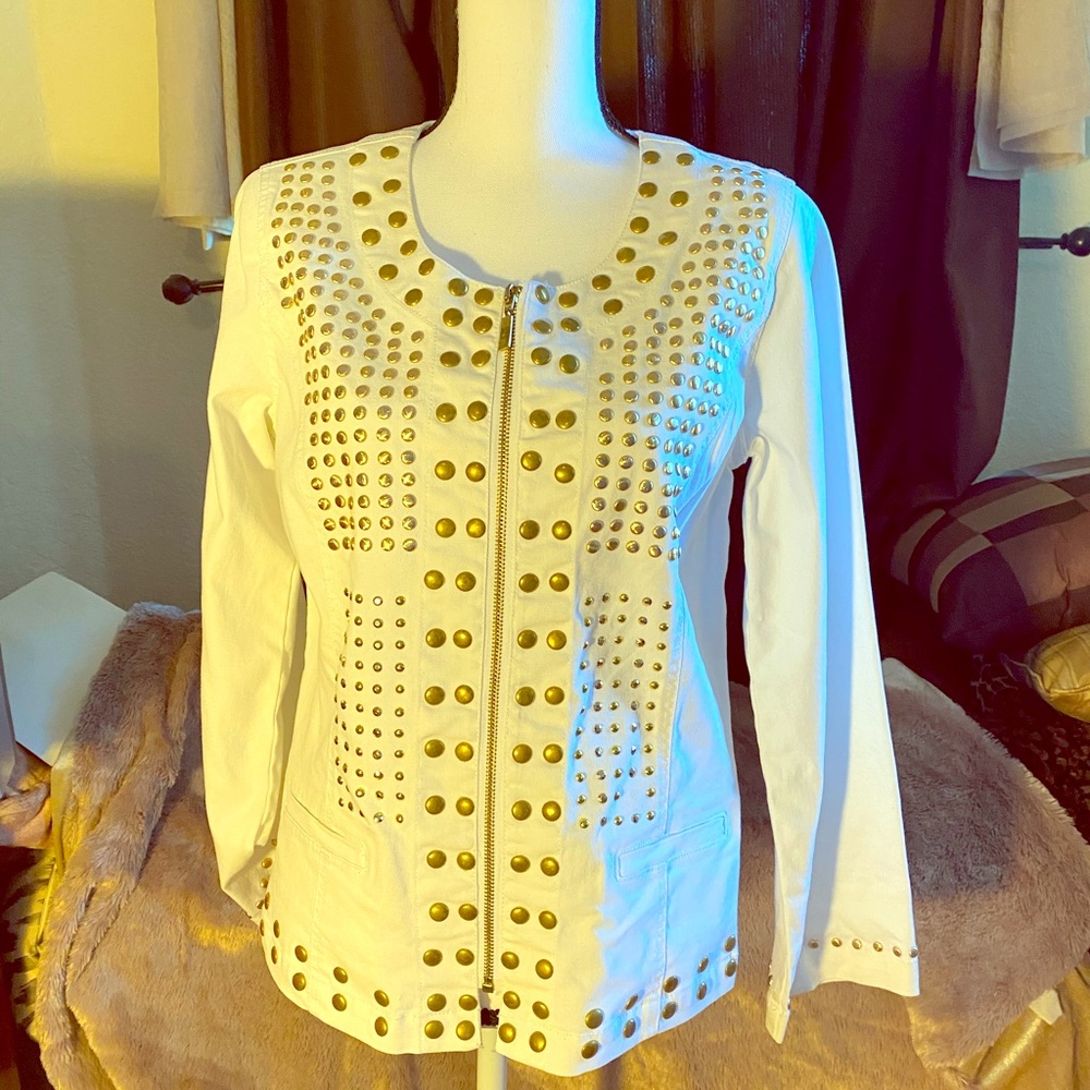 Ladies white denim jacket